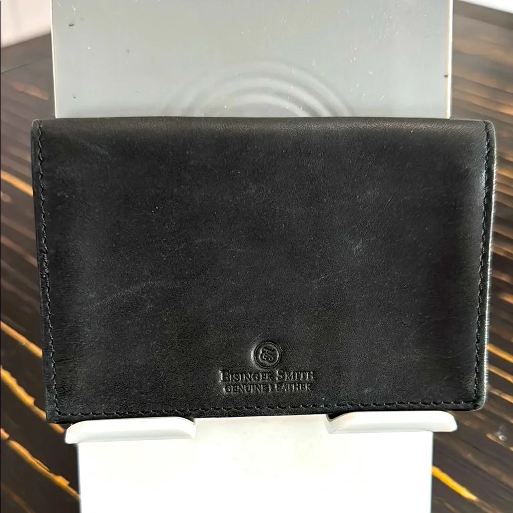 Eisinger Smith Men’s Genuine Leather Wallet Card Holder ID pocket slot Black